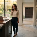 A successful woman stands in her Beverly Hills kitchen during a shocking phone call after her mom sold her dream Mercedes.
