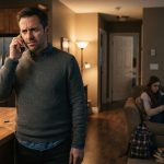 A 43-year-old divorced father listens to his 16-year-old daughter as they discuss household rules and independence in their living room.