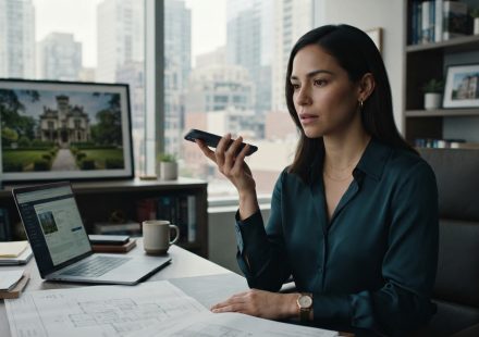 Maya sits in her downtown office looking at her phone after being told not to attend her father's surprise birthday party.