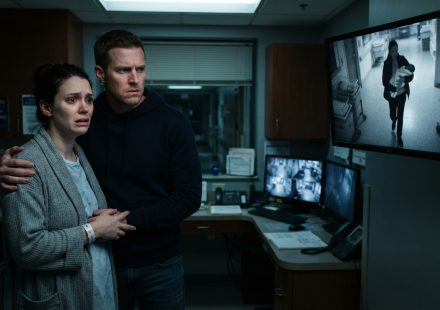 Parents watching hospital security footage after their daughter vanished from the nursery