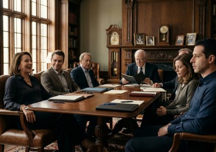 At the Reading of the Will, Oliver watches his aunt laugh confidently about inheriting Grandpa Arthur's house while his mother sits silently.