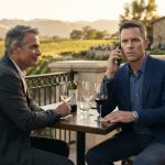 Roy sitting at a Napa Valley vineyard with a CEO moments after being fired during my vacation.