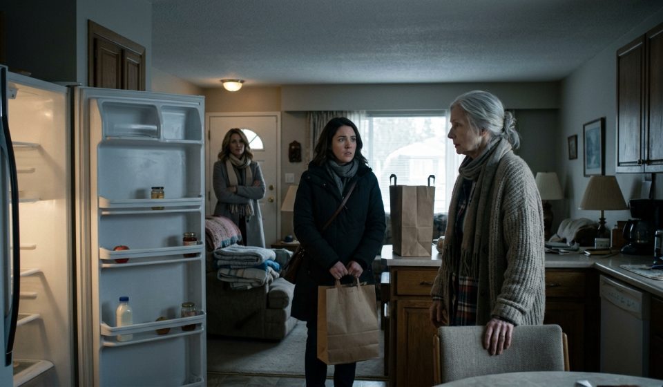 Rachel arriving to find her elderly mother Evelyn sitting inside a cold, dark home despite receiving an $8,000 pension every month.