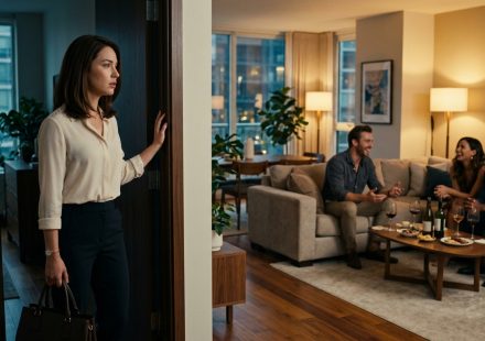 A heartbroken woman overhears her Boyfriend Called Me Just a Roommate while he laughs with friends in their shared apartment.