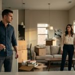 A shocked young man stands inside his sister's apartment after unexpectedly discovering her girlfriend with another woman, beginning a painful family betrayal.