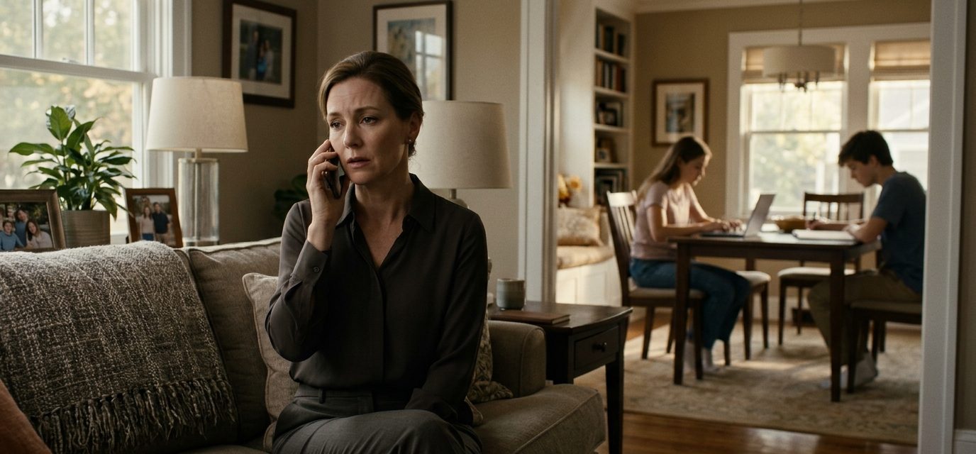 A mother receiving an unexpected phone call from her parents who ignored her children for years while financially supporting her brother's family.