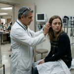 Cheyenne sits frightened in a hospital examination room after she'd had a headache for seven days, while a doctor examines a mysterious lump behind her ear.