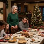 A 68-year-old grandmother standing firmly during a tense Christmas dinner confrontation with her daughter-in-law.