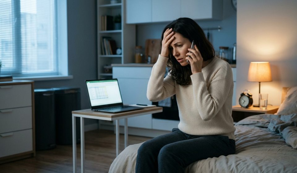 A 31-year-old woman receives an alarming early-morning bank fraud call in her apartment after an attempted $40,000 transfer from her savings account.
