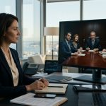 Elena Rodriguez attends a tense video-call will reading from her Seattle office while her father and brother discuss the family inheritance in Phoenix.
